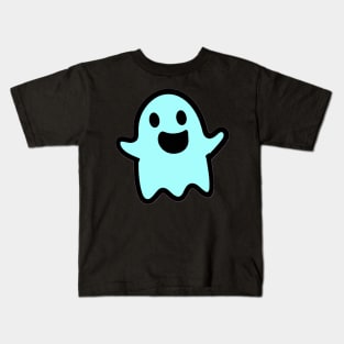 Charming Baby Blue Ghost Sticker: Adorable Vinyl Decal for Spooky-Cute Enthusiasts! Kids T-Shirt